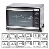 Rommelsbacher Back- und Grillgerät BG 1805/E, Mini-Backofen edelstahl/schwarz