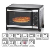 Rommelsbacher Kleinbackofen mit Umluft BG 1055/E, Mini-Backofen silber/schwarz, Retail