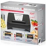 Rommelsbacher Multi Toast & Grill SWG 700 3-in-1 Max, Kontaktgrill schwarz/edelstahl, 700 Watt, mit 3 Platten-Sets