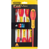 Stanley Schraubendreher-Set FATMAX, 6-teilig rot/gelb, isoliert, inkl. Spannungsprüfer