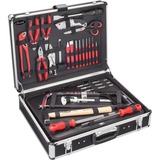 VIGOR Werkzeugkoffer mit Universal-Sortiment V2542, Werkzeug-Set schwarz/rot, 143-teilig
