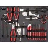 VIGOR Werkzeugkoffer mit Universal-Sortiment V2542, Werkzeug-Set schwarz/rot, 143-teilig