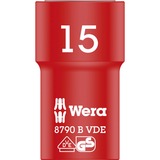 Wera VDE Zyklop-Steckschlüssel-Einsatz, 15mm, 3/8" rot/gelb, isoliert bis 1.000 Volt