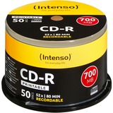 Intenso CD-R 700 MB, CD-Rohlinge 52fach, 50 Stück