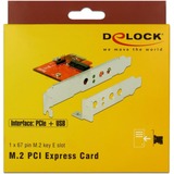 DeLOCK PCIe Karte > 1x intern M.2 E Low Profile, WLAN-Adapter 