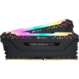 Corsair DIMM 16 GB DDR4-3200 (2x 8 GB) Dual-Kit, für AMD Optimiert , Arbeitsspeicher schwarz, CMW16GX4M2Z3200C16, Vengeance RGB PRO, INTEL XMP