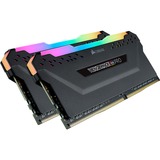 Corsair DIMM 16 GB DDR4-3200 (2x 8 GB) Dual-Kit, für AMD Optimiert , Arbeitsspeicher schwarz, CMW16GX4M2Z3200C16, Vengeance RGB PRO, INTEL XMP