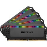 Corsair DIMM 32 GB DDR4-3200 (4x 8 GB) Quad-Kit, für AMD Optimiert , Arbeitsspeicher schwarz, CMT32GX4M4Z3200C16, Dominator Platinum RGB, INTEL XMP