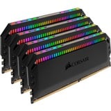 Corsair DIMM 32 GB DDR4-3200 (4x 8 GB) Quad-Kit, für AMD Optimiert , Arbeitsspeicher schwarz, CMT32GX4M4Z3200C16, Dominator Platinum RGB, INTEL XMP