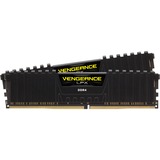 Corsair DIMM 8GB DDR4-2400 Kit, Arbeitsspeicher schwarz, CMK8GX4M2A2400C14, Vengeance LPX, XMP
