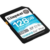 Kingston Canvas Go! Plus 128 GB SDXC, Speicherkarte schwarz, UHS-I U3, Class 10, V30