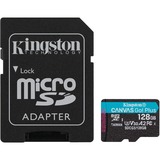 Kingston Canvas Go! Plus 128 GB microSDXC, Speicherkarte schwarz, UHS-I U3, Class 10, V30, A2