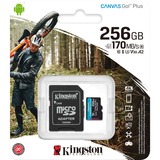 Kingston Canvas Go! Plus 256 GB microSDXC, Speicherkarte schwarz, UHS-I U3, Class 10, V30, A2