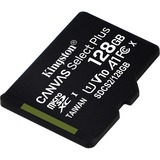 Kingston Canvas Select Plus 128 GB microSDXC, Speicherkarte schwarz, UHS-I U1, Class 10, V10, A1