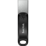 SanDisk iXpand Go 256 GB, USB-Stick schwarz/silber, USB-A 3.2 Gen 1, Apple Lightning Connector