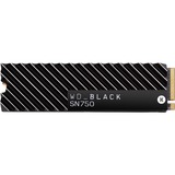 WD Black SN750 2 TB, SSD schwarz, PCIe 3.0 x4, NVMe, M.2 2280 mit Kühlkörper