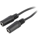 goobay Kabel 3,5mm-Stecker > 2x 3,5mm-Kupplung schwarz, 20cm, stereo