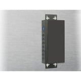 DeLOCK Externer Industrie Hub 7 x USB 3.0 Typ-A, USB-Hub schwarz, mit 15 kV ESD Schutz