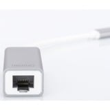 Digitus USB 3.2 Gen 1 Adapter, USB-C Stecker > RJ-45 Buchse weiß/silber, 20cm, 10/100/1.000 Mbit/s