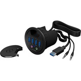 ICY BOX IB-HUB1403A, USB-Hub schwarz