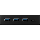 ICY BOX IB-HUB1418-i3, Frontpanel schwarz, 3x USB 3.0 Type-A, 1x USB Type-C