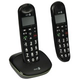 Doro PhoneEasy 100w Duo, analoges Telefon schwarz, zwei Mobilteile