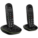 Doro PhoneEasy 105wr Duo, analoges Telefon schwarz, mit Anrufbeantworter, zwei Mobilteile