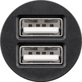 goobay Dual-USB Auto Ladegerät mit zwei USB-Ports schwarz, max. 24W/2,4,8A 12/24V