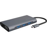 ICY BOX IB-DK4040-CPD, Dockingstation grau, USB-C, HDMI, VGA, SD