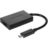 Lenovo USB Adapter, USB-C Stecker > HDMI Buchse schwarz, 4K Plus Power, mit integriertem Netzteil