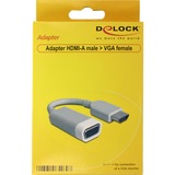 DeLOCK Adapter HDMI A Stecker > VGA Buchse grau, 15cm