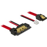 DeLOCK Adapterkabel SATA 7Pin + 2Pin > SATA 22Pin schwarz/rot, 20cm, 22Pin-Buchse gerade