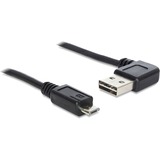 DeLOCK EASY-USB 2.0 Kabel, USB-A Stecker 90° > Micro-USB Stecker schwarz, 0,5 Meter, rechts / links abgewinkelt