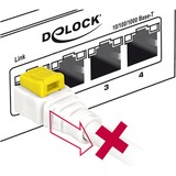 DeLOCK RJ45 Secure Cat. 6A, Kabel weiß, 1 Meter, verriegelbar, LSOH Halogenfrei