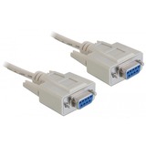 DeLOCK Seriell Nullmodem 9 pin female auf 9 pin female 1.8 m, Kabel grau, 1,8 Meter