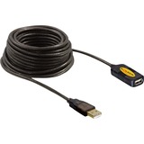 DeLOCK USB 2.0 Aktivverlängerungskabel, USB-A Stecker > USB-A Buchse schwarz, 10 Meter