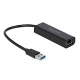 DeLOCK USB 3.2 Gen 1 Adapter, USB-A Stecker > RJ-45 Buchse schwarz, 15cm, 2,5 Gigabit LAN