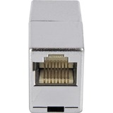 Digitus RJ-45 Modularkupplung silber, 2x RJ-45 Buchse, doppelt geschirmt, Bulk