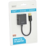 Digitus USB 3.2 Gen 1 Adapter, USB-A Stecker > DVI Buchse schwarz