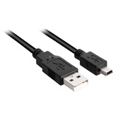 Sharkoon USB 2.0 Kabel, USB-A Stecker > Mini-USB Stecker schwarz, 2,0 Meter, doppelt geschirmt