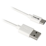 Sharkoon USB 2.0 Kabel, USB-A Stecker > USB-C Stecker weiß, 2 Meter