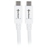 Sharkoon USB 3.2 Gen 2 Kabel, USB-C Stecker > USB-C Stecker weiß, 0,5 Meter