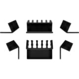 goobay Kabel Management 5-Slots, Kabelführung schwarz, 2er-Set