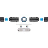 goobay Verbinder für Netzwerkkabel Cat.6a STP werkzeugfrei, Kupplung schwarz, outdoor