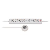 Brennenstuhl Eco-Line Comfort Switch Plus Steckdosenleiste 6-fach weiß, 1,5 Meter Stromkabel und 1,5 Meter Schalterkabel
