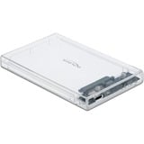 DeLOCK Externes Gehäuse für 2.5" SATA HDD / SSD mit USB Type-C Buchse, Laufwerksgehäuse transparent