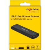 DeLOCK Externes Gehäuse für M.2 NVMe PCIe SSD mit USB Type-C Buchse, Laufwerksgehäuse schwarz