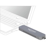 DeLOCK Externes Gehäuse für M.2 für M.2 NVMe PCIe SSD, Laufwerksgehäuse silber, mit USB TypeC und Typ-A Stecker