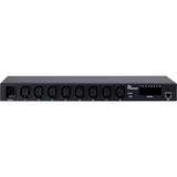 Inter-Tech 19" Steckdosenleiste Argus SW-0816, 8-fach schwarz, per Fernzugang via Webinterface schaltbar