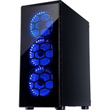 Inter-Tech CXC2, Tower-Gehäuse schwarz, Front aus Tempered Glass, Seitenteil aus Acryl